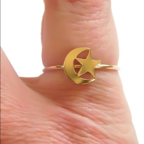 14K Astrology Ring - Moon/Stars - Picture 4 of 4